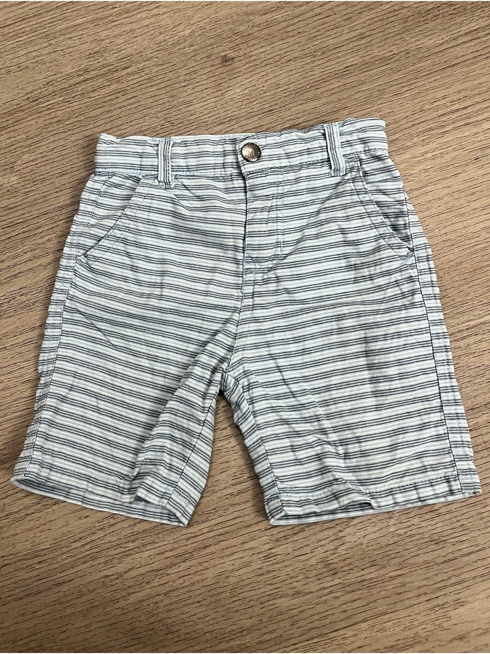 Nautica Boys Light Blue & White Striped Shorts